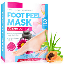 Máscara esfoliante de pele avançada para pés macios para pés de bebê